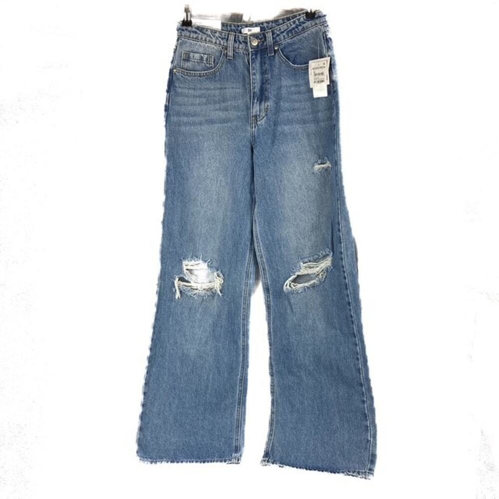 Vtg Light Destroyed High Rise Wide Leg BP Jeans Womens Size 27  Great Condition